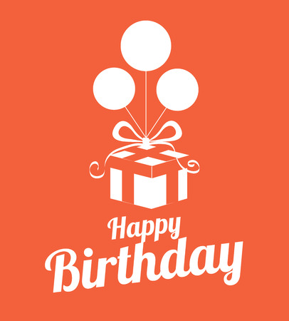 Birthday design over orange background, vector illustrationのイラスト素材