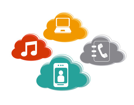 Social media design over white background, vector illustrationのイラスト素材