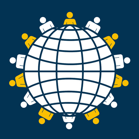 People design over blue background, vector illustrationのイラスト素材