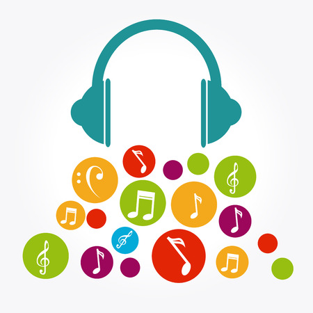 Music design over white background, vector illustrationのイラスト素材