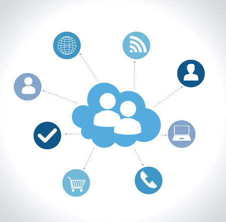 Multimedia design over white background, vector illustrationのイラスト素材