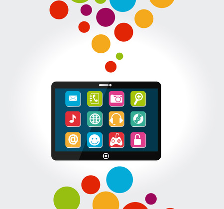 Multimedia design over gray background, vector illustrationのイラスト素材
