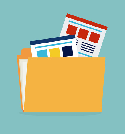 Office design over blue background, vector illustrationのイラスト素材