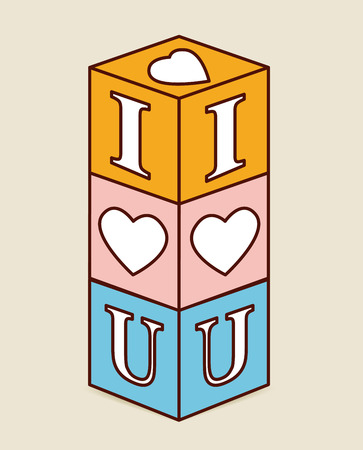 Love design over beige background, vector illustrationのイラスト素材