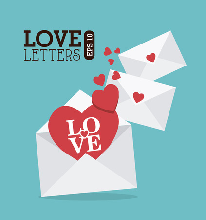 Love design over blue background, vector illustrationのイラスト素材