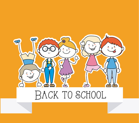Kids design over yellow background, vector illustrationのイラスト素材