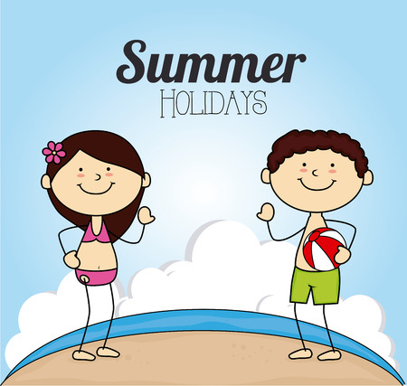 Kids design over blue background, vector illustrationのイラスト素材