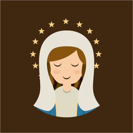Holy Mary design over brown background, vector illustrationのイラスト素材