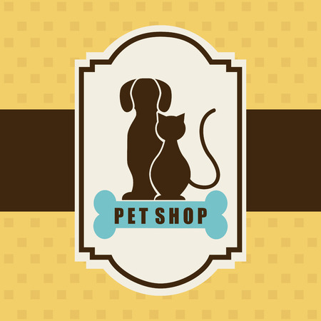 Pet design over yellow background, vector illustrationのイラスト素材