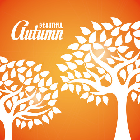 Seasons design over orange backgroundのイラスト素材