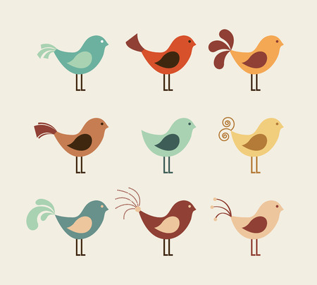 Bird design over beige backgroundのイラスト素材