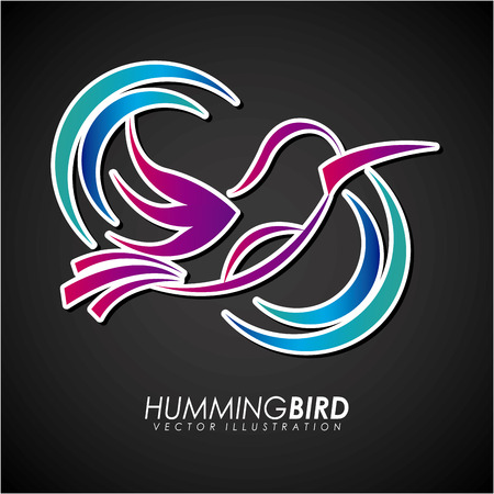 Bird design over black background, vector illustrationのイラスト素材
