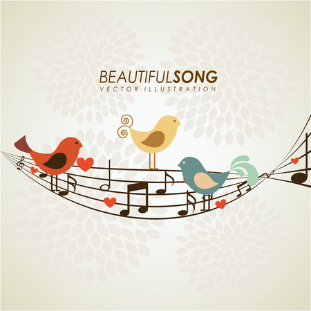 Bird design over beige background,のイラスト素材