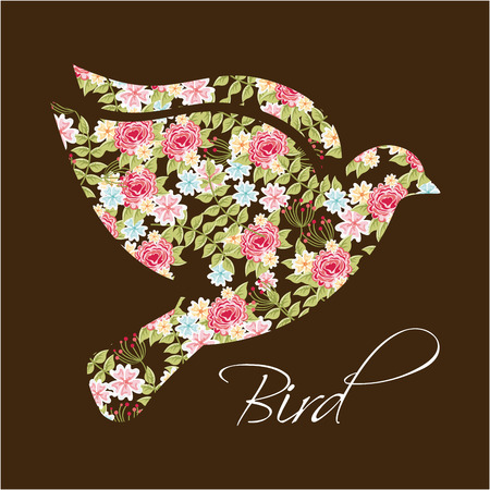 Bird design over brown background, vector illustrationのイラスト素材