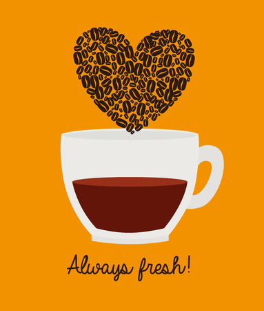 Coffee design over orange backgroundのイラスト素材