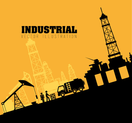 Industry design over yellow background,vector illustrationのイラスト素材