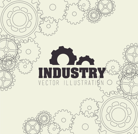 Gears design over beige background,vector illustrationのイラスト素材