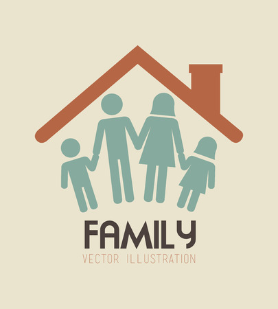 Family design over beige background,vector illustrationのイラスト素材
