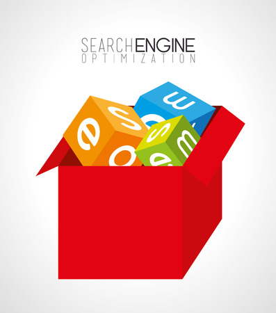SEO design over white backgroundのイラスト素材