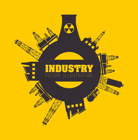 Industry design over yellow background,vector illustrationのイラスト素材