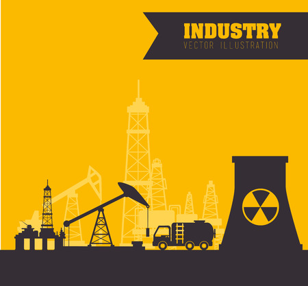Industry design over yellow background,vector illustrationのイラスト素材