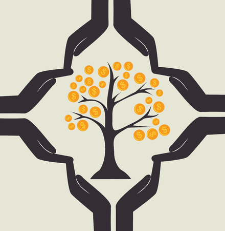 Money design over beige background, vector illustrationのイラスト素材