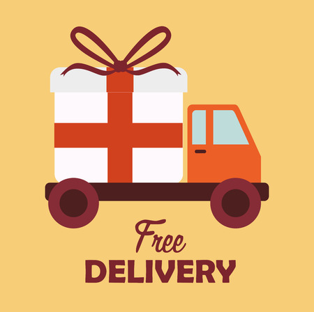 Delivery design over yellow background,のイラスト素材