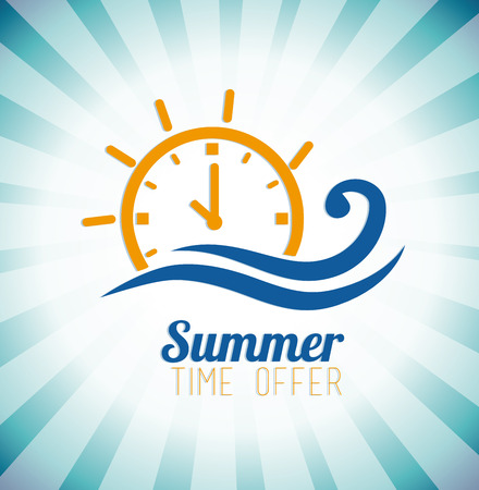 Summer design over blue stripes background,vector illustrationのイラスト素材