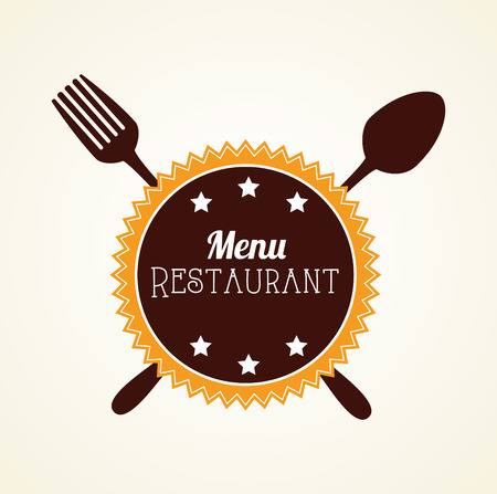 Restaurant design over beige background,のイラスト素材