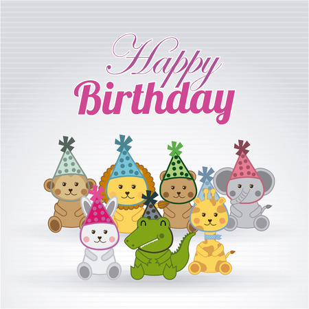 Birthday design over gray background, vector illustrationのイラスト素材