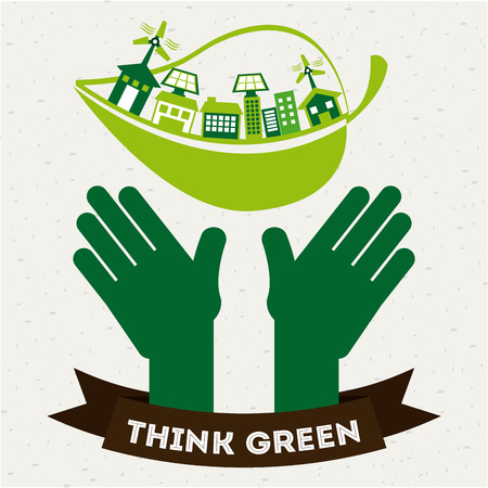 Ecology design over gray background, vector illustrationのイラスト素材