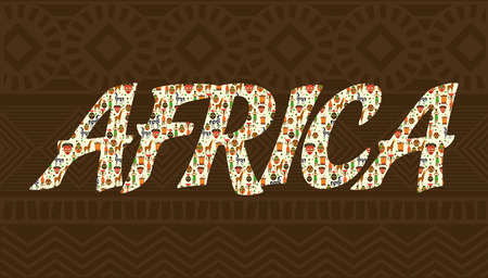 Africa design over brown background, vector illustrationのイラスト素材