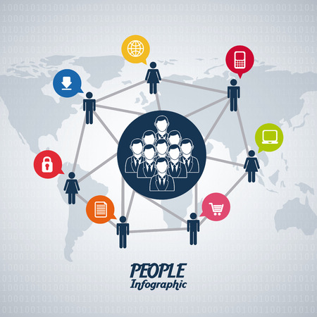 Teamwork design over gray background, vector illustrationのイラスト素材