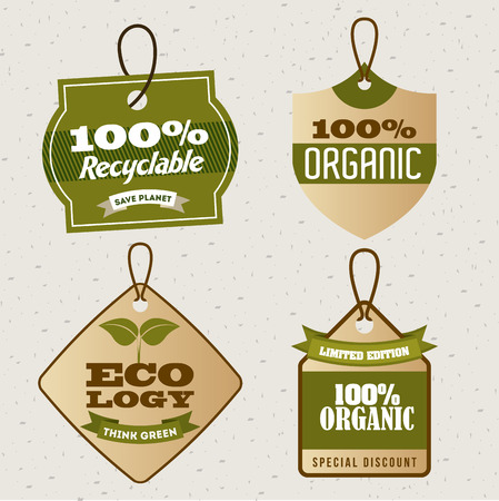 Ecology design over beige background, vector illustrationのイラスト素材