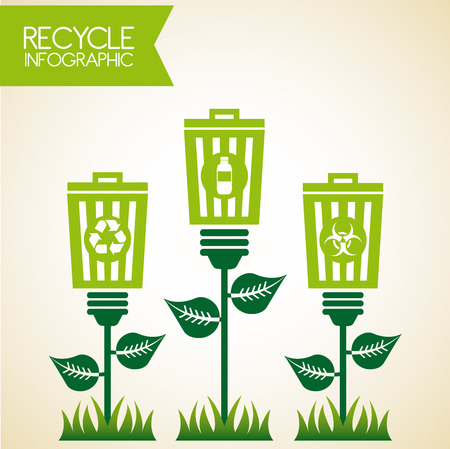 Ecology design over beige background, vector illustrationのイラスト素材