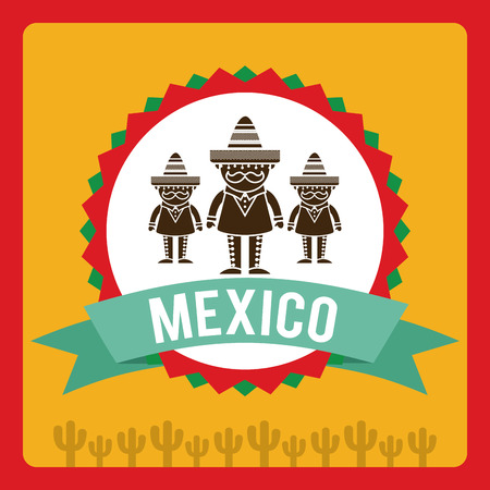 Mexico design over red background,vector illustrationのイラスト素材