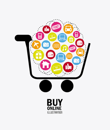 Shopping design over white background, vector illustrationのイラスト素材