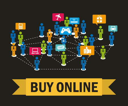Shopping design over black background, vector illustrationのイラスト素材