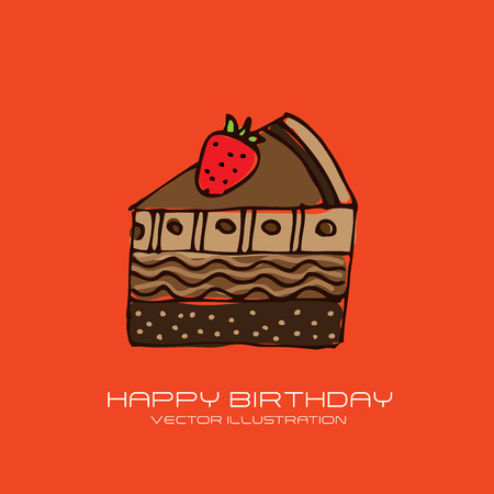 Birthday design over orange background, vector illustrationのイラスト素材