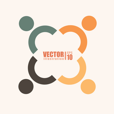 Teamwork design over beige background, vector illustrationのイラスト素材