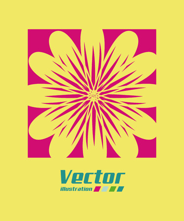 Flowers design over yellow background, vector illustrationのイラスト素材