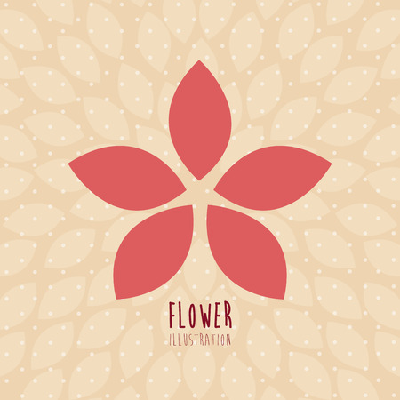 Flowers design over orange background, vector illustrationのイラスト素材