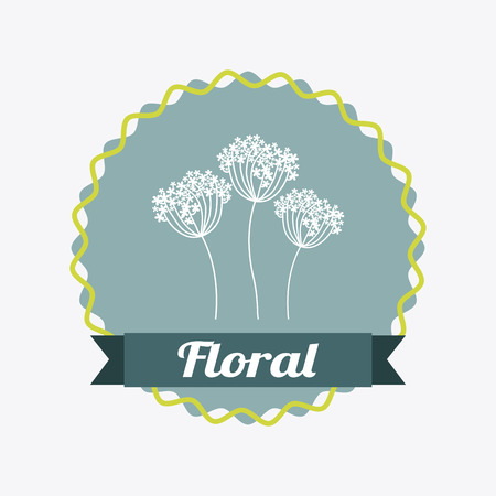 Flowers design over white background, vector illustrationのイラスト素材