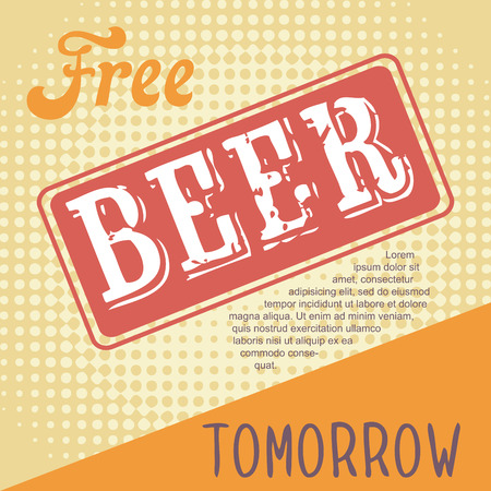 Beer design over yellow background, vector illustrationのイラスト素材