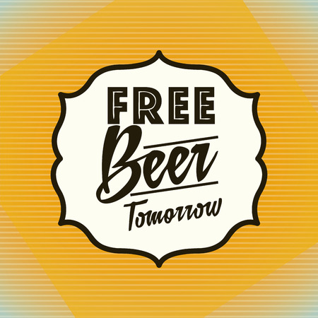 Beer design over yellow background, vector illustrationのイラスト素材