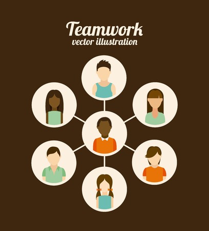 Teamwork design over brown background, vector illustrationのイラスト素材