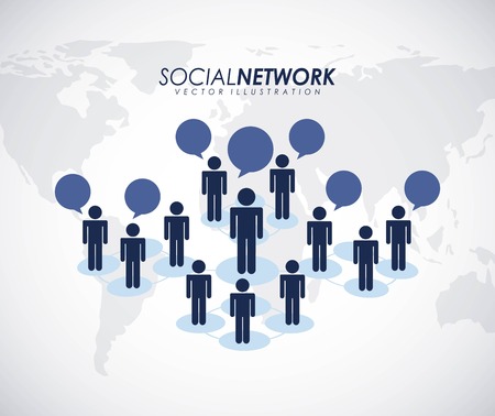 Social network design over gray background, vector illustrationのイラスト素材