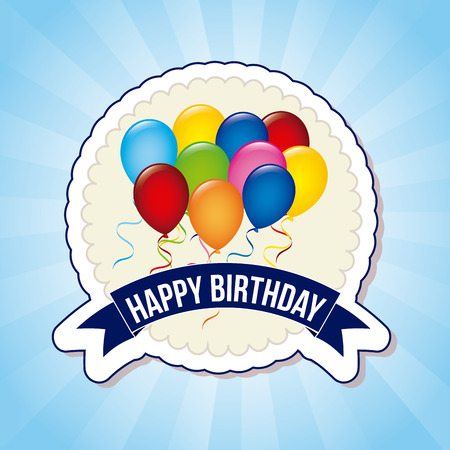 Birthday design over blue background, vector illustrationのイラスト素材