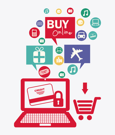 Shopping design over white background, vector illustrationのイラスト素材