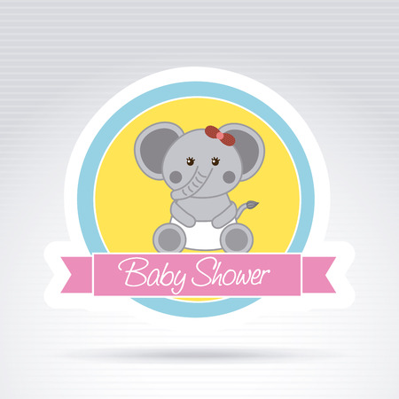 Baby shower design over gray background, vector illustrationのイラスト素材